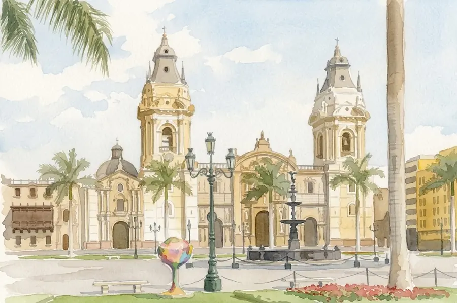 Watercolor illustration of the cathedral